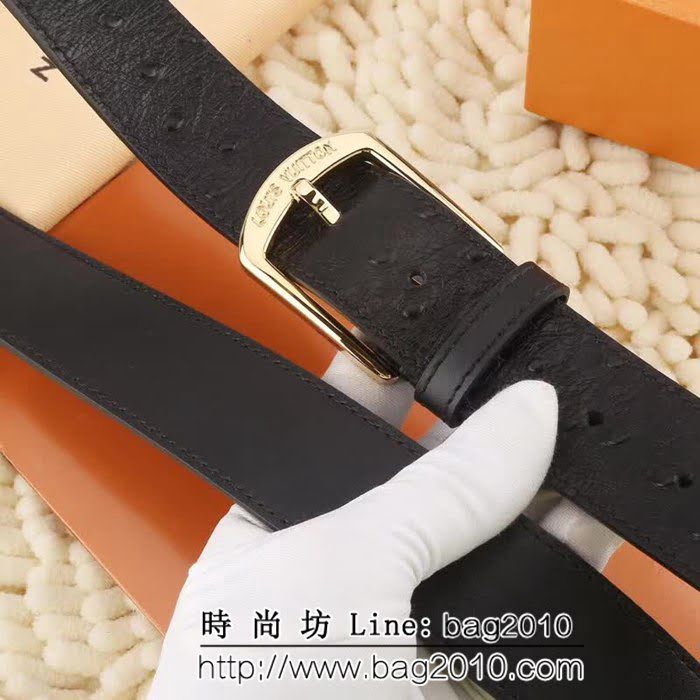 路易威登LV 鴕鳥皮 全新LV Histo搭扣 經典風格 男士皮帶 LHG1240